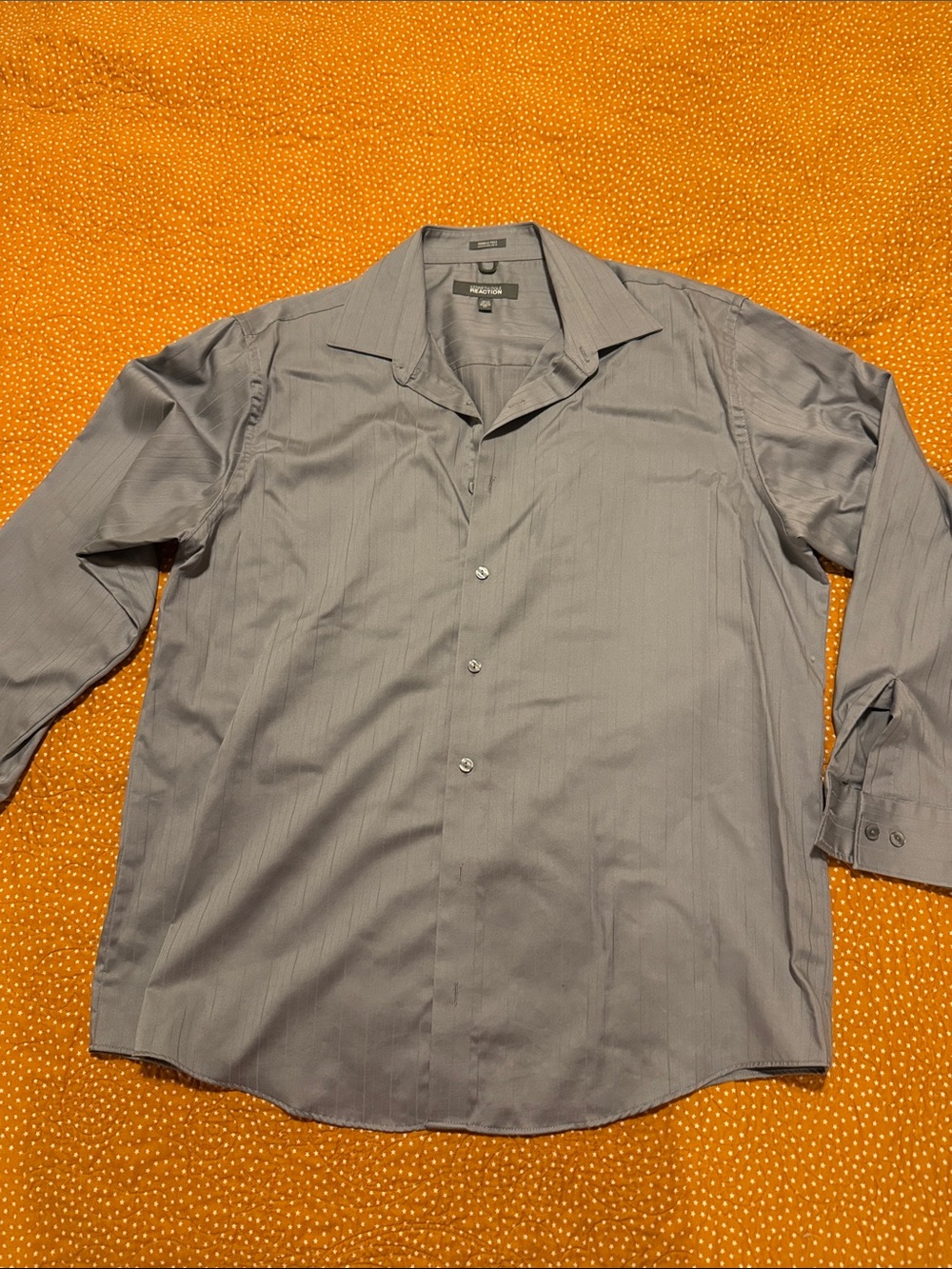Kenneth Cole Reaction Gray Long-Sleeve Dress Shirt